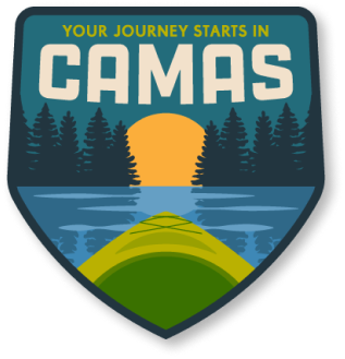 Just North – Camas Badge